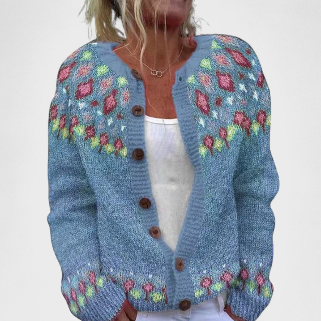 Barth - Cardigan a maglia larga con fantasia chic