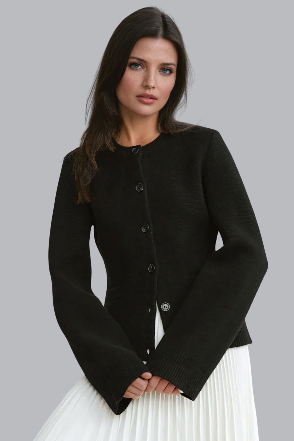 Dolcezza-Maglione con bottoni e dettagli a coste